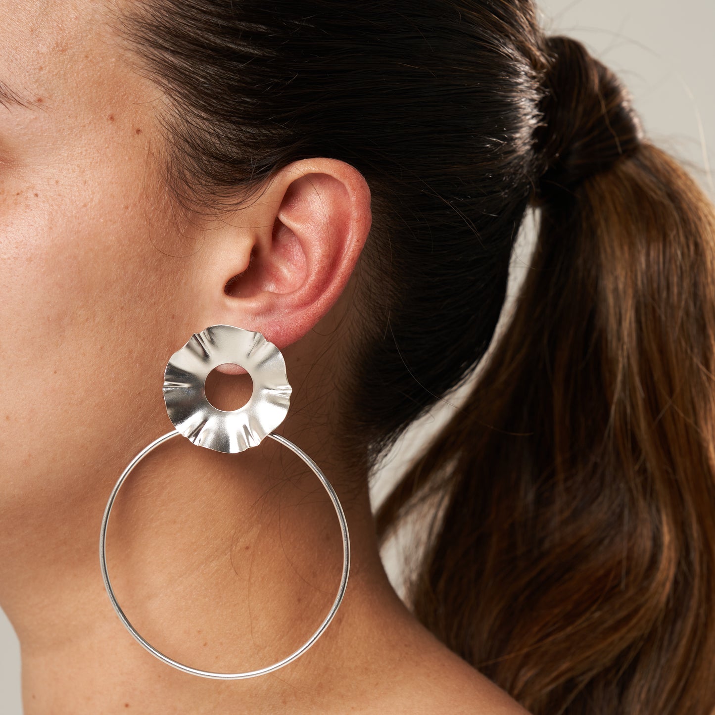 Aretes Big Petunia Plata